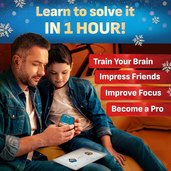 GoCube Edge, The Connected Electronic Bluetooth Cube - Award-Winning 3x3 Magnetic Speed Cube - App Enabled Interactive Smart Cube - Best Gift for Kids & Adults - STEM Brain Teaser Puzzles - Free App