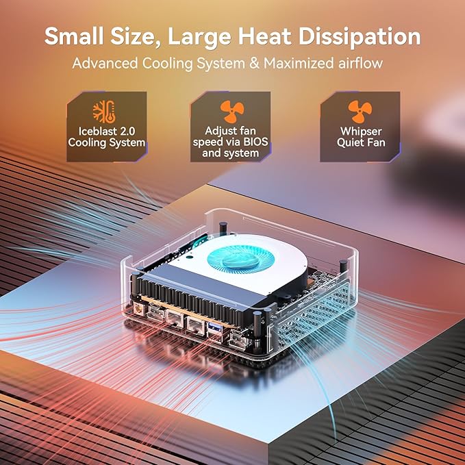 GEEKOM AX8 Max Mini PC with AMD Ryzen 7 8745HS Dual 2.5GbE LAN Port(Beat Ryzen 7 H255)| 32GB DDR5, 1TB NVMe SSD | Radeon 780M, USB4.0(40Gbps), Quad Display| Win11 Pro for Gaming,Office,Video Editing