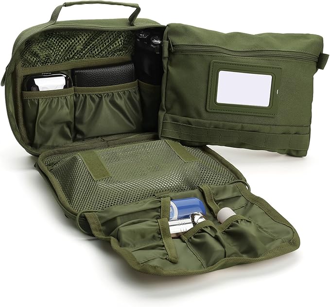 SMONT Tactical Toiletry Bag for Men, 9.5" Hanging Dopp Kit Shaving Hygiene Bag for Traveling Bathroom