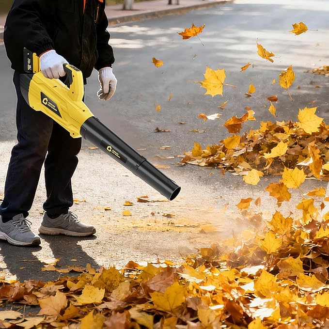 Electric Leaf Blower with Battery and Charger, Cordless Leaf Blower with 700CFM & 250MPH, 20V Handheld Battery Leaf Blowers for Lawn Care, Leaves Cleaning, Dust Blowing