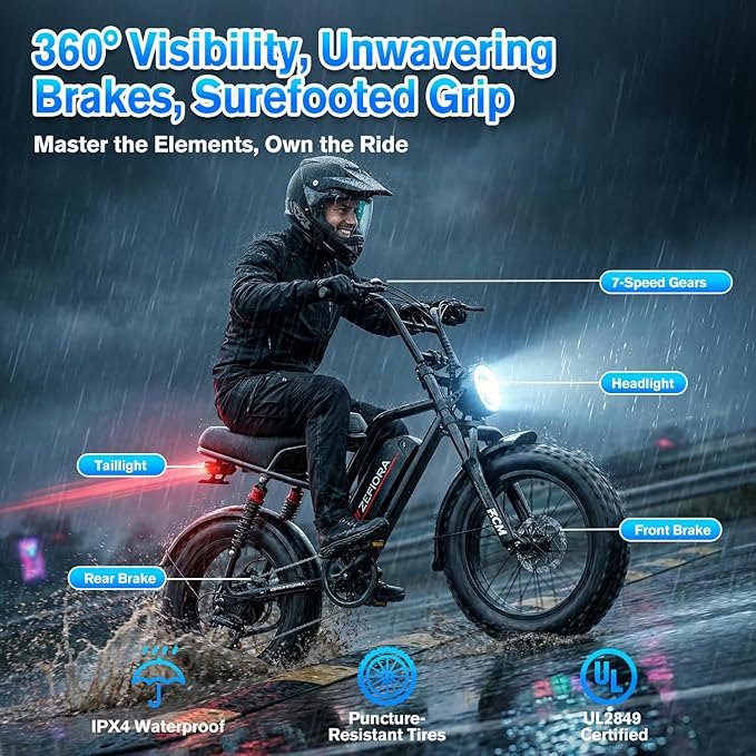 Electric Bike for Adults, 800/1500/2500W Peak Motor Ebike, 48V Removable Battery, 30-120 Miles PAS Range, 20-28MPH, 14"/20"/26" All-Terrain Electric Bicycles for Commuute Road Sand Mountain