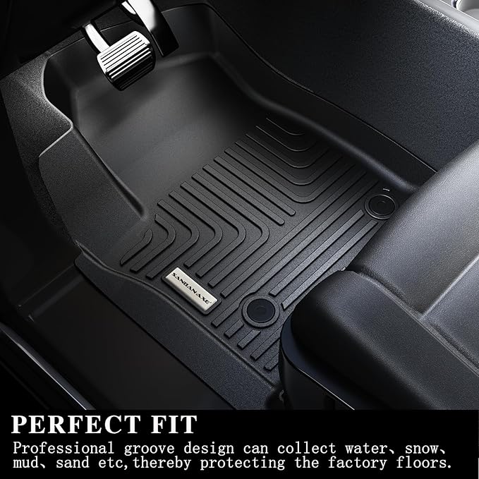 Floor Mats & Trunk mat for 2021-2024 2025 Chevrolet Suburban 8 Seats with 2nd Row Bench Seats（not fit 7 Seats）/GMC Yukon(Only Fit XL)，TPE Floor Liners & Trunk mat for Chevy Suburban
