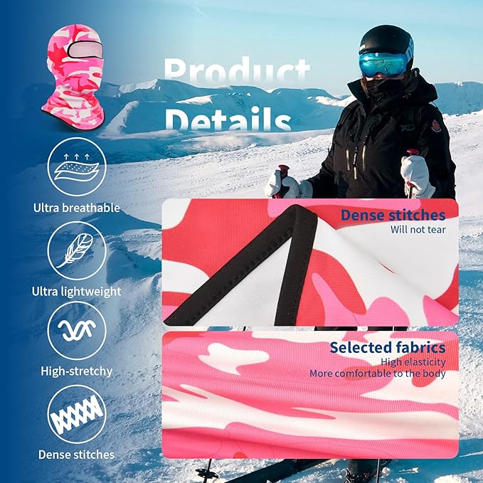 YESLIFE Balaclava Ski Mask for Men and Women, Winter Face Mask, Shiesty for Skiing, Snowboarding & Motorcycle