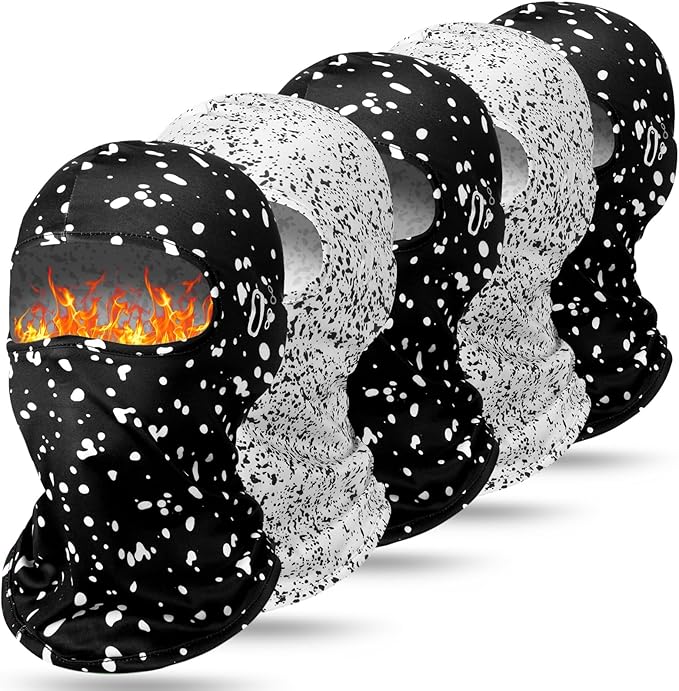 Suhine 5 Pcs Winter Balaclava Ski Mask Windproof Thermal Full Face Mask Cold Weather Balaclava with Reflective Stripe