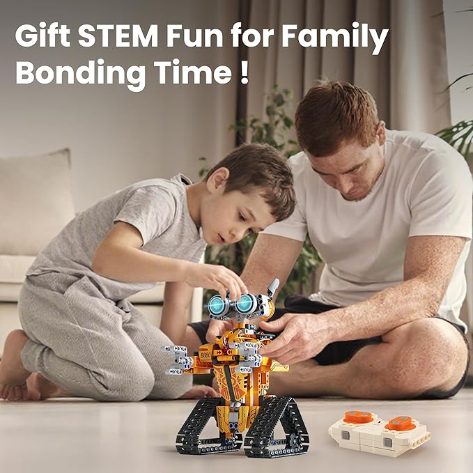 Sillbird Robot Building Kit with Remote Control STEM Gifts for Boys Age 8-12, Technic Buildable 3in1 Model Coding Robotic Set Birthday Toys for Kids Teens (468 Pieces)