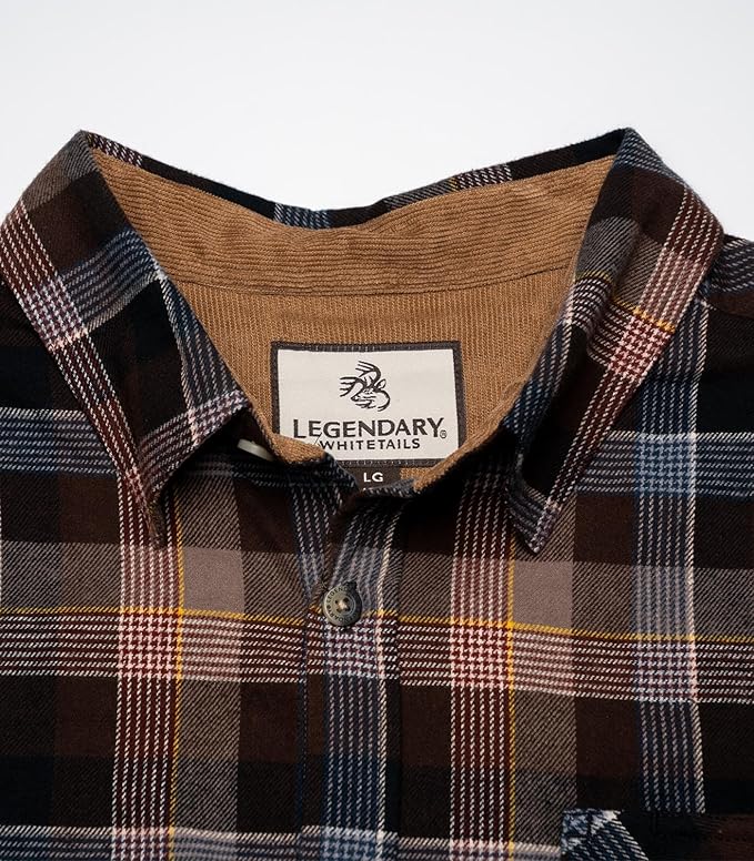 Legendary Whitetails Men's Flannel Shirt Long Sleeve Button Down 100% Cotton