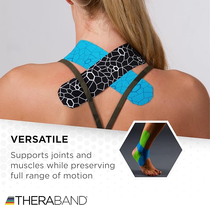 THERABAND Kinesiology Tape, Roll, with XactStretch Indicatorsv Water Resistant, Cut-to-Length