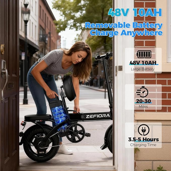 Electric Bike for Adults, 800/1500/2500W Peak Motor Ebike, 48V Removable Battery, 30-120 Miles PAS Range, 20-28MPH, 14"/20"/26" All-Terrain Electric Bicycles for Commuute Road Sand Mountain