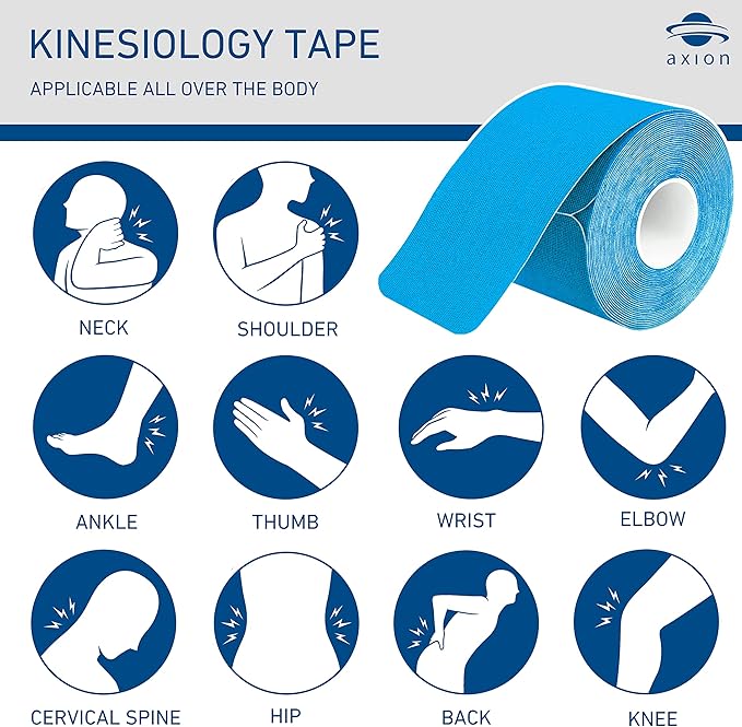 axion Kinesiology Tapes PRECUT Mix Set | 60 Pre-Cut Multicolored Sport Tape Strips 10 x 2 in - on 3 Rolls | Waterproof • Skin-Friendly • Elastic | Kinesiology Tapes Ideal for Sports