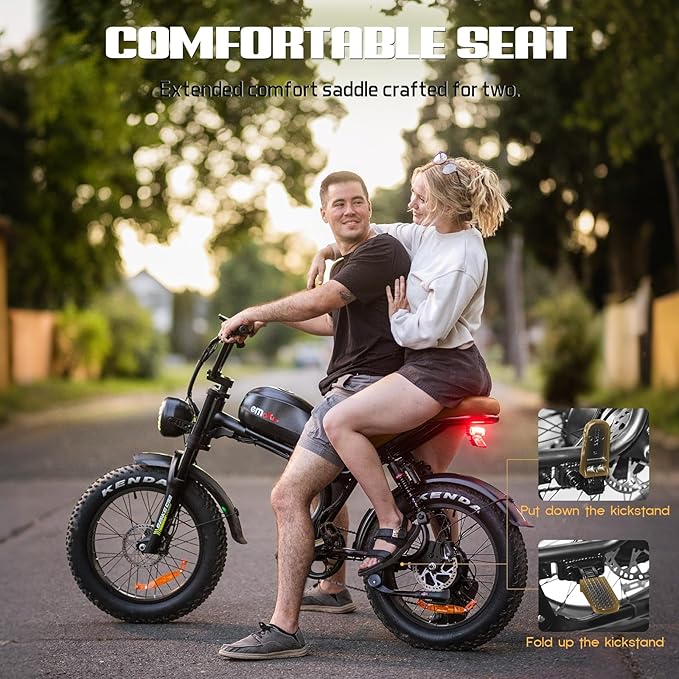 Electric Bike for Adults, Peak 1500W Ebike, Up to 32-35MPH & 100Miles Long Range, 48V/20Ah Removable Battery，20'' Fat Tire Mountain Electric Bicycle, 7-Speed with Full Suspension