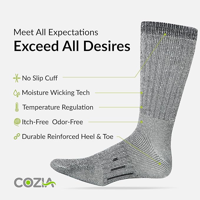 COZIA Merino Wool Socks for Men & Women Casual Warm Winter Cozy Thermal Socks