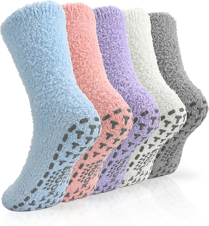 TEHOOK Warm & Cozy Gifts for Women, Stocking Stuufers, Fluffy Fuzzy Plush Sleeping Slipper Socks - Soft Warm Fabric
