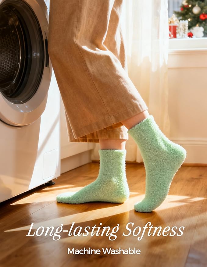 TEHOOK Warm & Cozy Gifts for Women, Stocking Stuufers, Fluffy Fuzzy Plush Sleeping Slipper Socks - Soft Warm Fabric