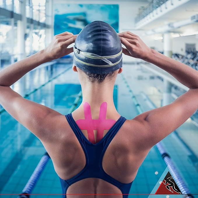 Starktape Original Kinesiology Athletic Tape. Professional Sports Tape for Ankle Wrist Knee Shoulder Muscles Joints. Latex Free, Waterproof, Stretchy, and Gentle on Skin. Up to 115 ft/Roll