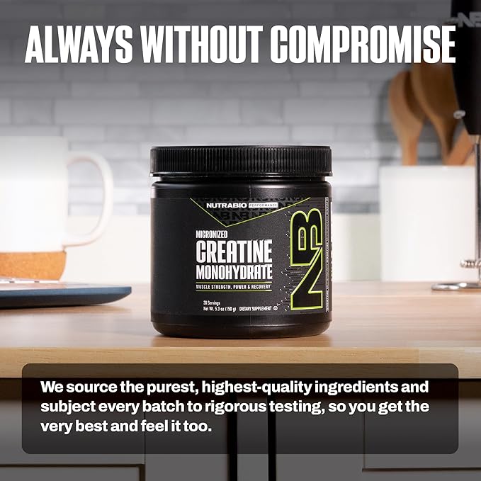 NutraBio Pure Micronized Creatine Monohydrate Powder Supplement, Unflavored, (150 g) - Supports Bulk Muscle Energy, Recovery, and Strength - HPLC Tested Creatine Powder Supplement for Men and Women