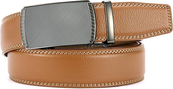CHAOREN Mens Belt Leather Ratchet Belt - Customizable Fit, Effortless Style (35mm)