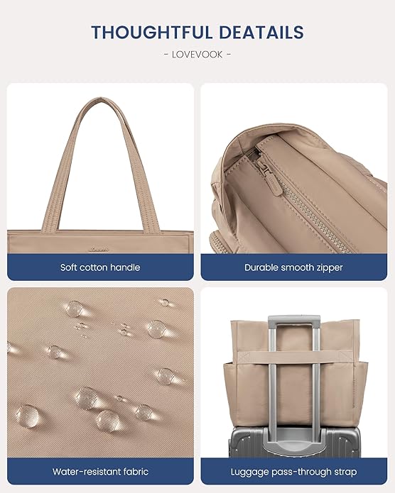 LOVEVOOK Tote Bag for Women,Light Puffer Tote Bag with Multi-pockets,Stylish Carry on Laptop Bags for Daily,Travel,Work,Gym | with Multi-pockets, Stylish, Carry on, for Daily, Travel, Work