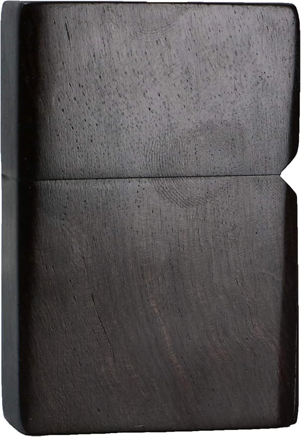 Natural Ebony Black Wood Carved Lighter Shell Box For Zippo Module (Zodiac Pig)