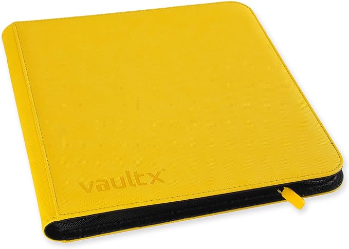 Vault X 12 XL Pocket Trading Card Zip Binder - 624 cards, Premium Exo-Tec Album Material, 26 Side-Loading Pages, Folder for Collectible Card Games, Sports, TCG (Yellow)
