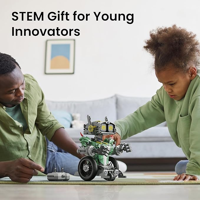 Sillbird Robot Car Building Kit with Remote Control for Boys Ages 8-14, STEM Coding Robotics Technic Toy Birthday Gifts for Kids, Buildable 5in1 Models with 727 Pieces