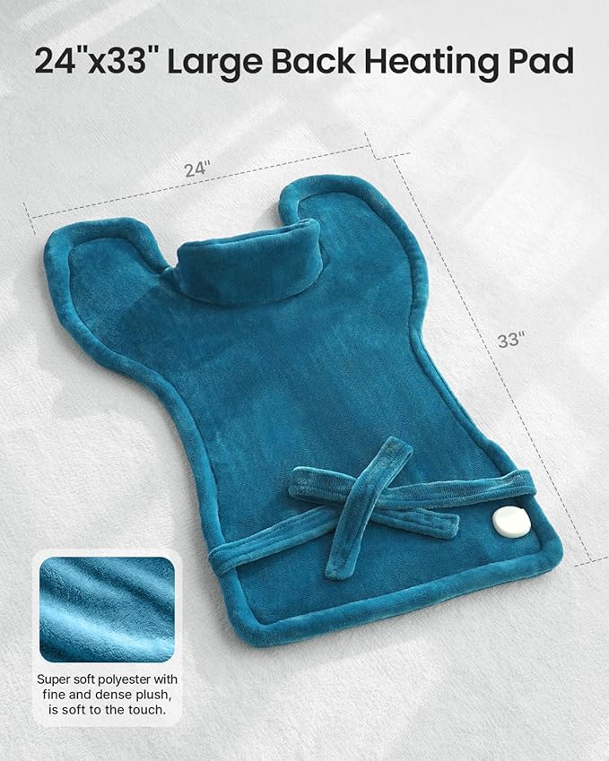 RENPHO Valentines Day Gifts for Her Him, Heating Pad for Neck and Shoulders and Back, Birthday Gifts for Women Men, FSA Eligible HSA Store, 24"x33" Weighted Electric Heat Pad, ETL Certified, Blue