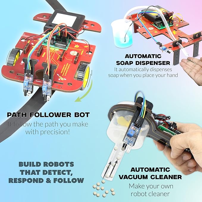 ButterflyEdufields 40in1 STEM Robotics Kits for Kids 8-12 Years | DIY Robots Projects for Kids with Electronics Board & Sensors | Best Educational Homeschooling Gift for 8 10 12 Years | 100+ Parts