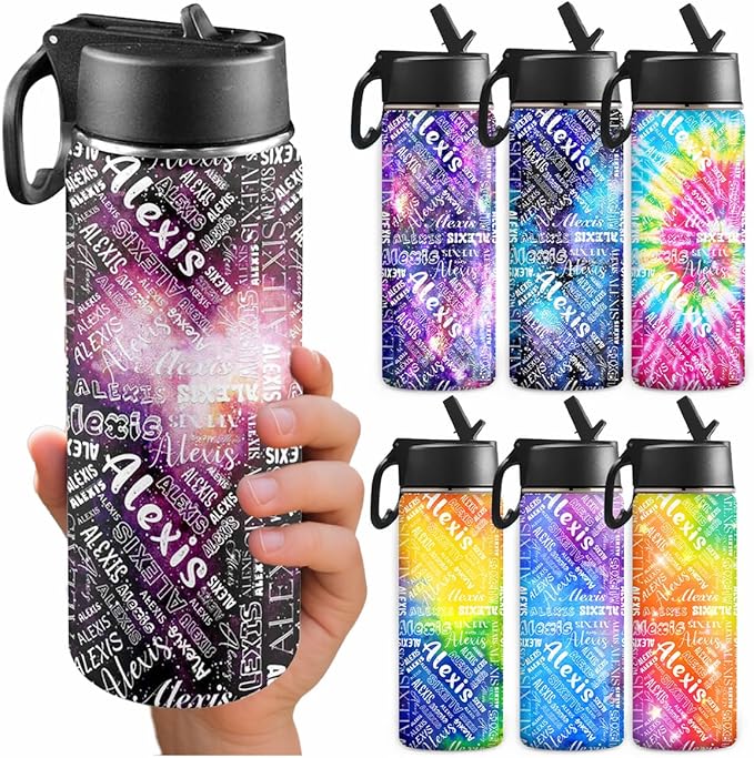 VIPOPSA Custom Water Bottle With Straw Lid Stainless Steel Customized Kids Water Bottle For Boys Girls Woman Man18oz
