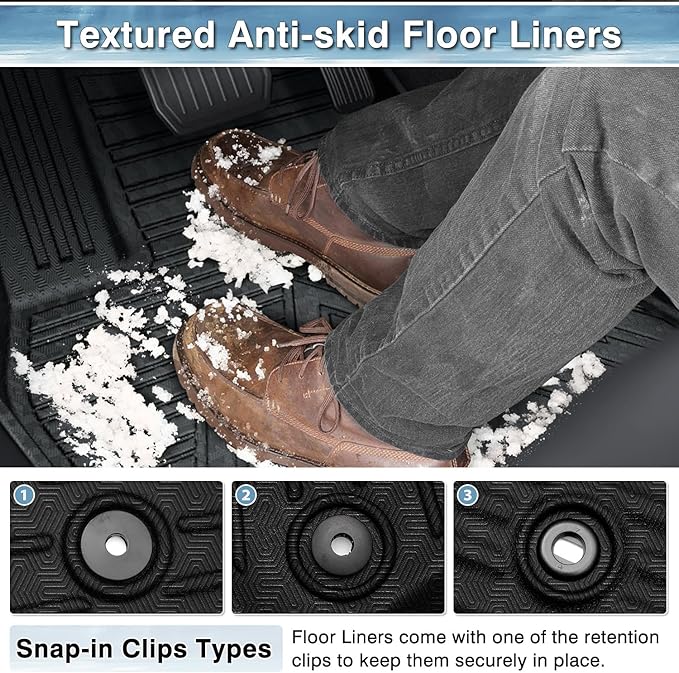 Mixsuper Liner Floor Mats for 2024-2026 Crosstrek & Impreza, All Weather Floor Liners Durable 1st and 2nd Row Set Black