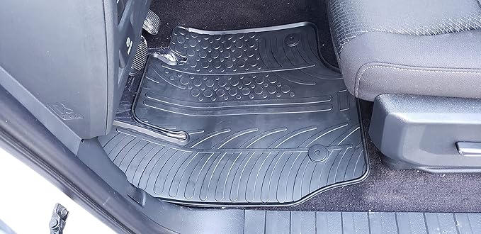 GledringUSA All-Weather Rubber Floor Mats Intended for Ford F-250/350/450/550 Super Duty Crew/Extended Cab 2017-2025, No Trimming Required, Tailored Custom Fit, Protects from Rain, Mud and Snow.