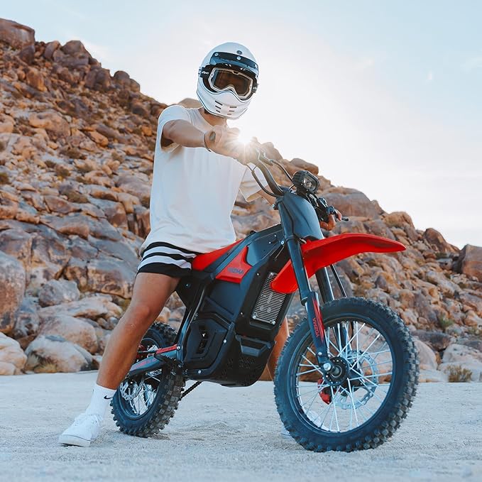IN10 Electric Mini Dirt Bike for Teens & Adults, 14"/12" Fat Tire 2600W Electric-Motorcycle with 48V 23AH Battery Ebike 40MPH Hydraulic Brakes Mountain Off-Road EBike, Fit Age 13+