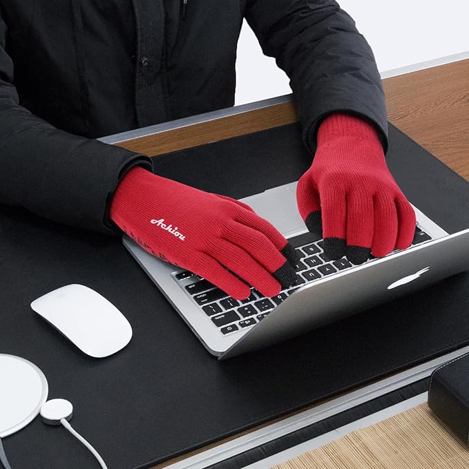 Achiou Winter Gloves, Glove for Men Women, Upgraded Touch Screen Texting Warm Running with Thermal Soft Knit Lining