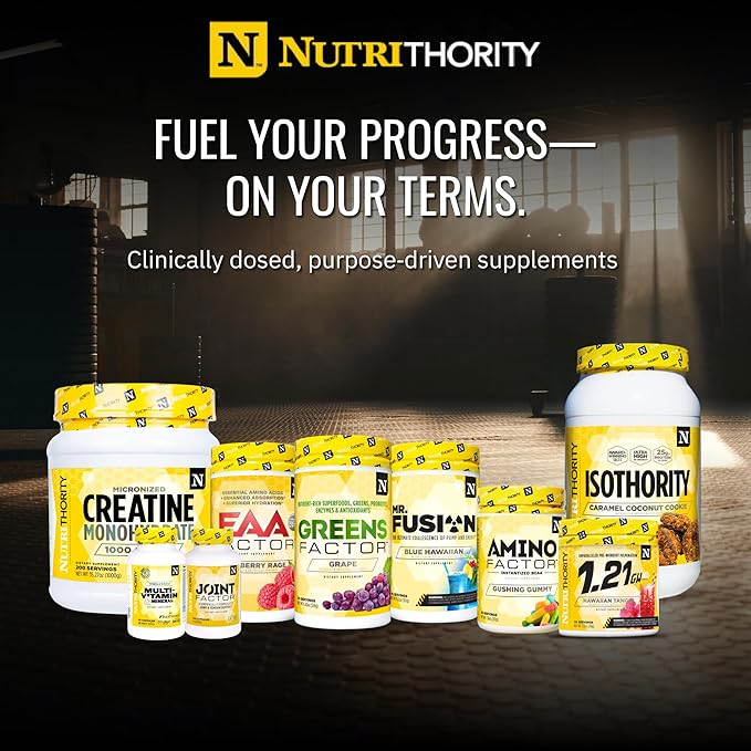 Nutrithority - Isothority Isolated Whey Protein Powder with Ultra-Absorbable Protein & BCAAs to Build Muscle and Accelerate Recovery, Keto Friendly, Low Carbs, Gluten Free (Whipped Cream Strawberry)