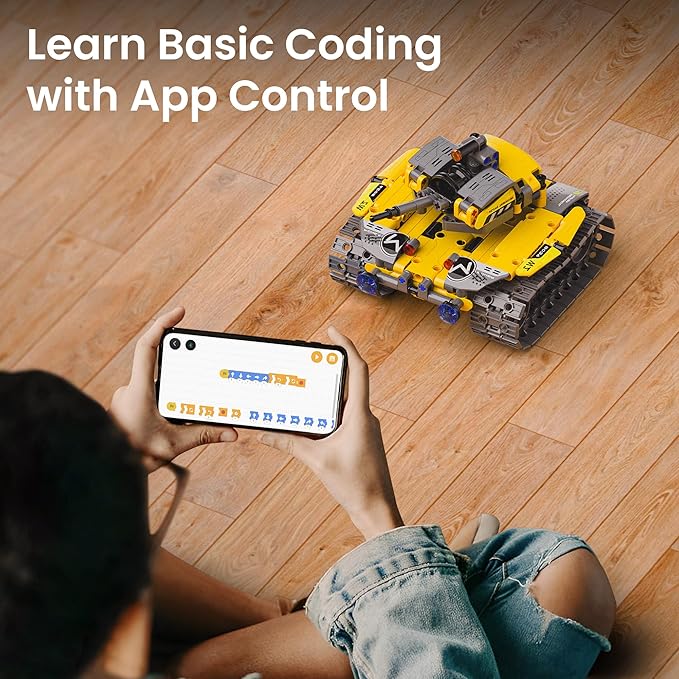 Sillbird Robot Building Kit with Remote Control STEM Gifts for Boys Age 8-13, Technic Coding Robotic Toys for Kids Birthday, Buildable 5in1 Models with 488 Pieces