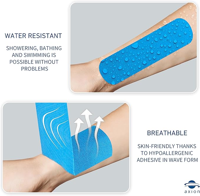 axion Kinesiology Tapes PRECUT Mix Set | 60 Pre-Cut Multicolored Sport Tape Strips 10 x 2 in - on 3 Rolls | Waterproof • Skin-Friendly • Elastic | Kinesiology Tapes Ideal for Sports