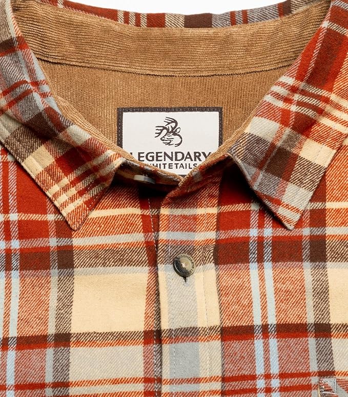Legendary Whitetails Men's Flannel Shirt Long Sleeve Button Down 100% Cotton