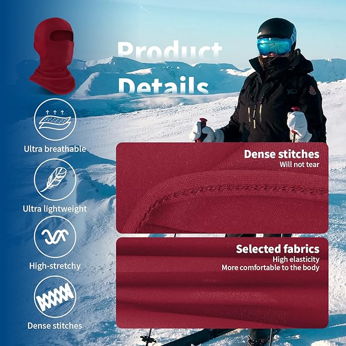 YESLIFE Balaclava Ski Mask for Men and Women, Winter Face Mask, Shiesty for Skiing, Snowboarding & Motorcycle