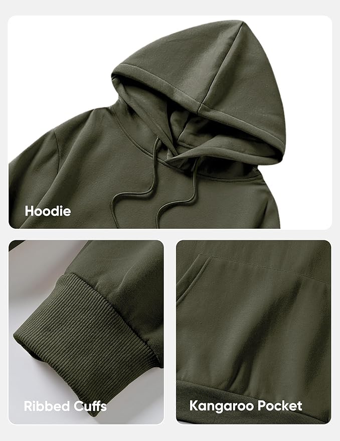JMIERR Mens Casual Cotton Hooded Collar Drawstring Hoodies Pullover Sweatshirts Casual Long Sleeve Shirts