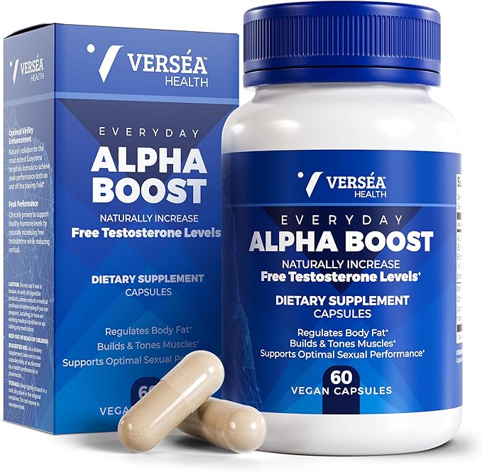 Alpha Boost – Natural Free Testosterone Support, Energy, Stamina, Endurance & Vitality for Men & Women, Multivitamin for Healthy Aging & Performance & Utilizes VESIsorb® (60 Ct)