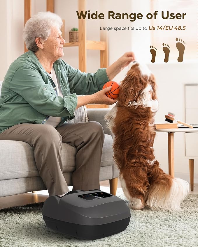 Shiatsu Foot Massager Machine with Heat, Deep Kneading, 2025 Upgrade Electric Foot Massager for Plantar Fasciitis, Neuropathy, Fits up to Size 14