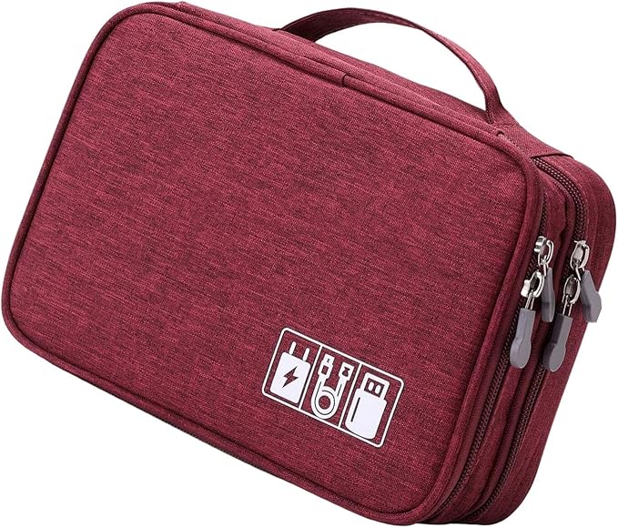 Multi Purpose Oxfords Fabric Storage Organiser Pouches for Technology Accessories Cosmetics Travel Essential Charger Cable or