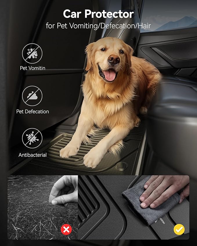 3W Floor Mats for BMW X3 G45 2025 2026, Accessories Custom Fit TPE All Weather Front & Rear Rows Waterproof Car Mats Liner for BMW X3 30/M50 xDrive