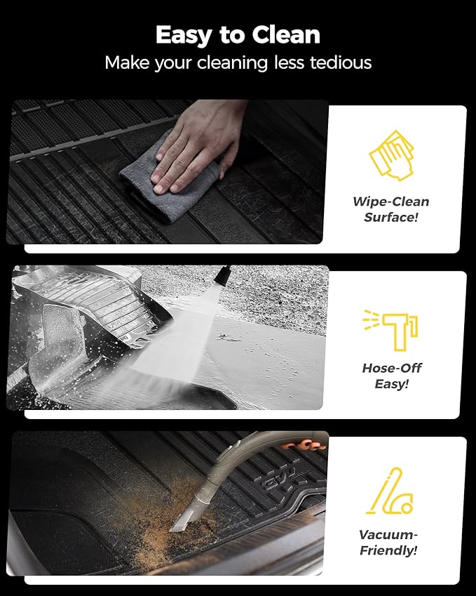 3W Cargo Mat for 2022-2025 Jeep Grand Cherokee Accessories, Full Coverage All Weather Trunk Cargo Liner with Backrest Protectors (Include 4xe Not for L or WK), Black