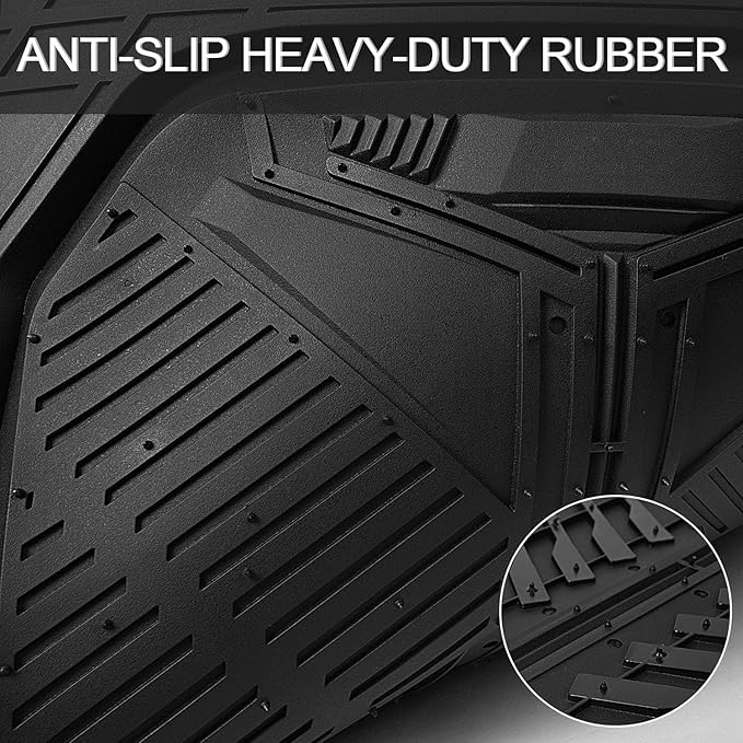 CAR PASS Heavy Duty Rubber Car Mats, Deep Dish Car Floor Mats All Weather, Car Mats Full Set 4-Piece Trim to Fit for Sedans SUVs Trucks, Waterproof Anti-Slip Automotive Mats, V12 Black and Gray