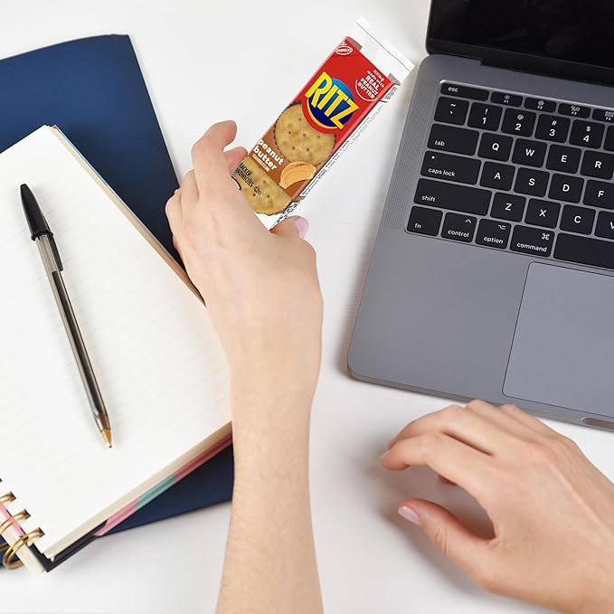 RITZ Peanut Butter Sandwich Crackers, Lunch Snacks, 112 Snack Packs (14 Boxes, 6 Crackers Per Pack)