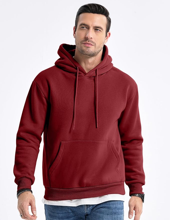 JMIERR Mens Casual Cotton Hooded Collar Drawstring Hoodies Pullover Sweatshirts Casual Long Sleeve Shirts