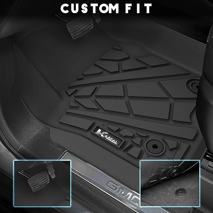 KARPAL Floor Mats for 2021-2025 2026 Chevy Tahoe & GMC Yukon (Not XL, Only fit 8 Seats) with 2nd Row Bench Seats, All-Weather TPE Custom Fit Floor Liners Car Accessories