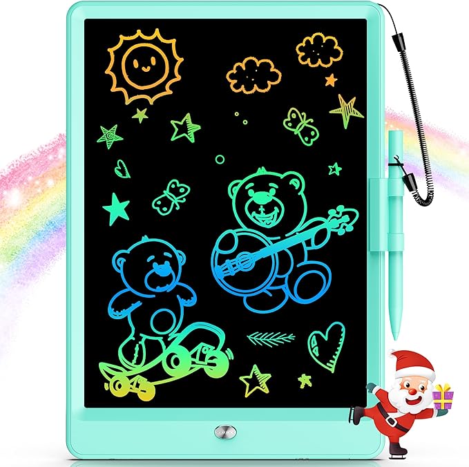 Bravokids 10 Inch LCD Writing Tablet for 3 Year Olds - Electronic Drawing Pad and Doodle Board as Educational Birthday Gifts for Girls and Boys (Green)