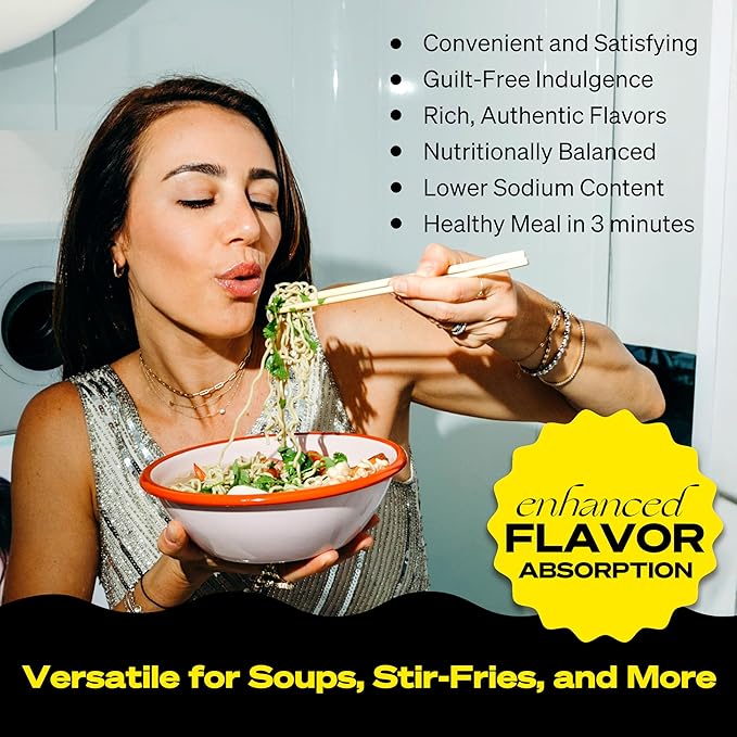 immi Creamy 'Chicken' Ramen Cup Noodles - 18g Plant-Based Protein, 8g Net Carbs, Keto Friendly, High Protein, High Fiber, Ready to Eat, 6 Pack