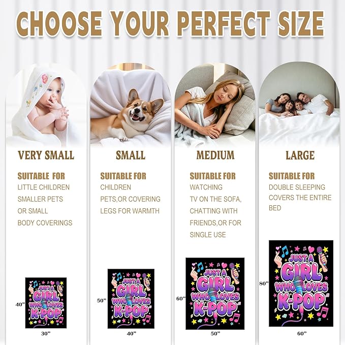 Kpop Blanket Gifts for K-Pop Fans - Super Soft Flannel Kpop Blankets for Girls Teen Fans Bedding Couch Sofa - Korean Kpop Merch Fandom Throw for Idol Lovers Dorm Decor Christmas (Style 05, 50 X 60)