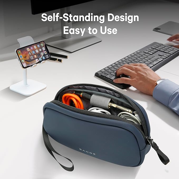 BANGE Tech Organizer Travel Case,Tech Accessories Pouch Carry Storage Bag for Charger, Cord, Hard Drive, Phone, Power Bank, Travel Essentials